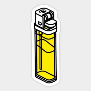 Yellow bic lighter - Digital drawing - Colour Sticker